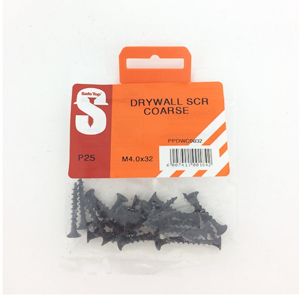 Pre Pack Drywall Screws Course M4.0 X 32mm Quantity:25