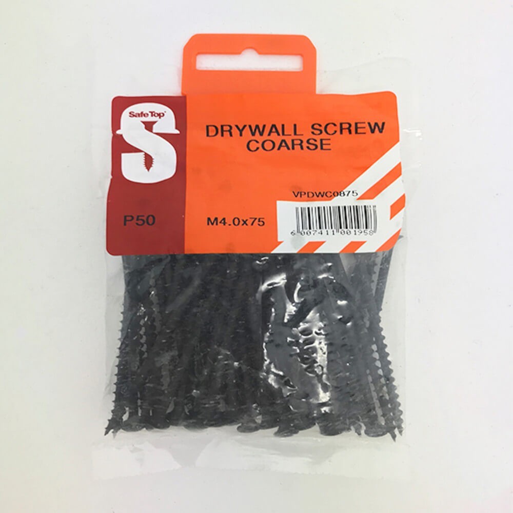 Value Pack Drywall Screws Course M4.0 X 75mm Quantity:50