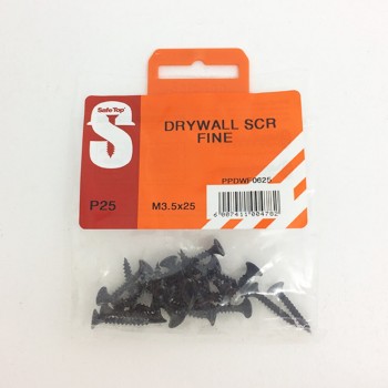 Pre Pack Drywall Screws Fine M3.5 X 25mm Quantity:25
