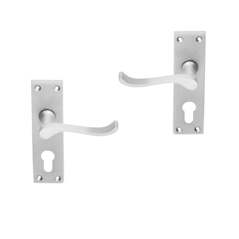 Door Handle, Victorian Straight Plate, MACKIE Cashbuild