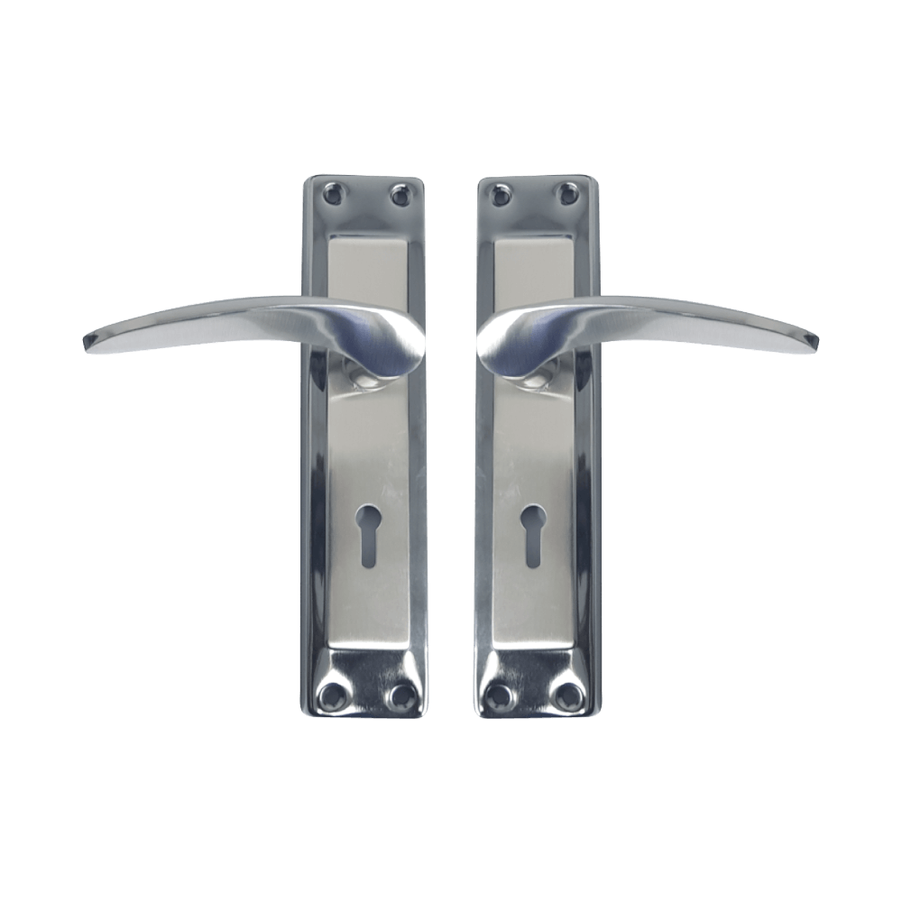 8" Lockset 3 Lever Chrome Plated, Black Nickle, TROJAN Cashbuild