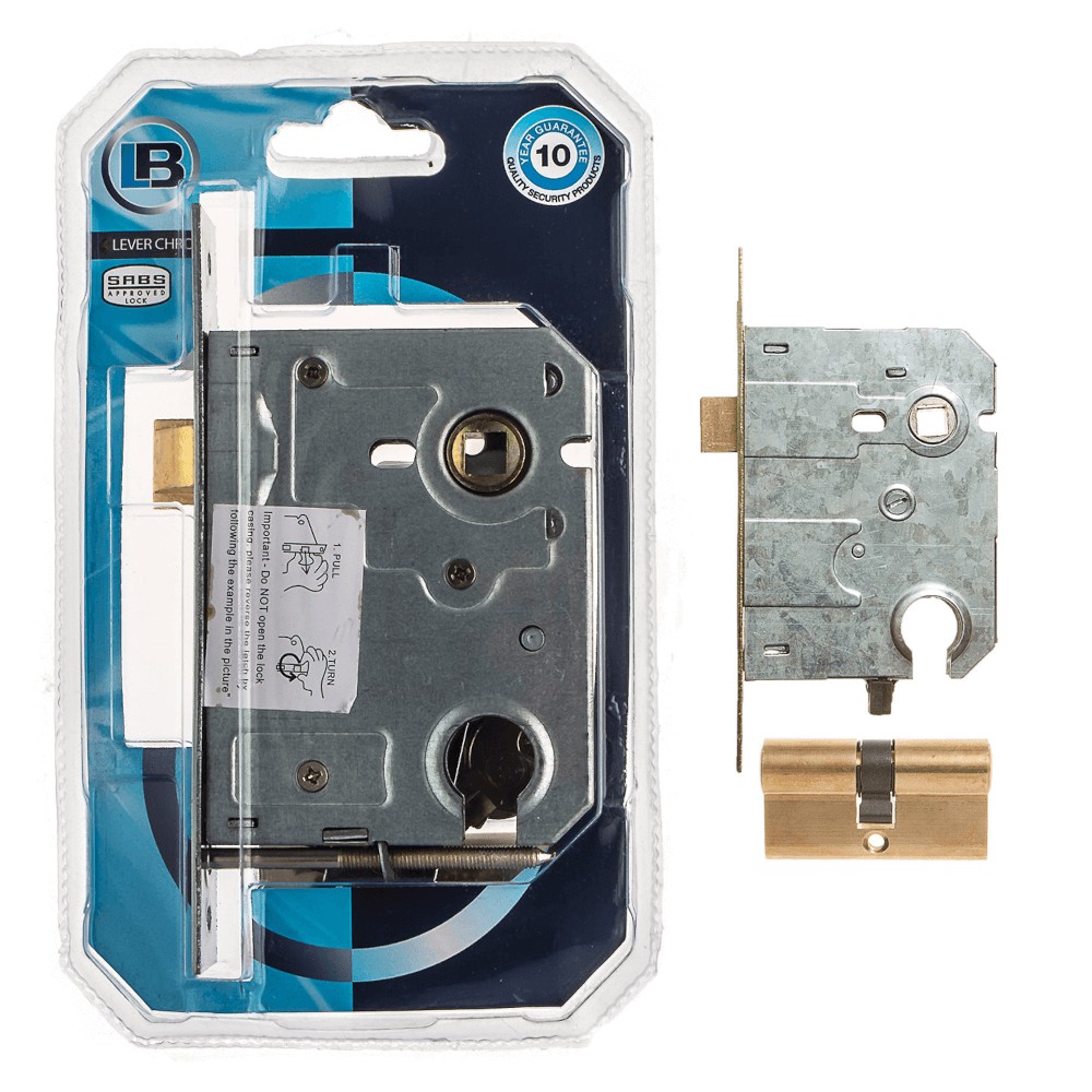 Cylinder Mortise Lock & Cylinder Combo Brass Plated