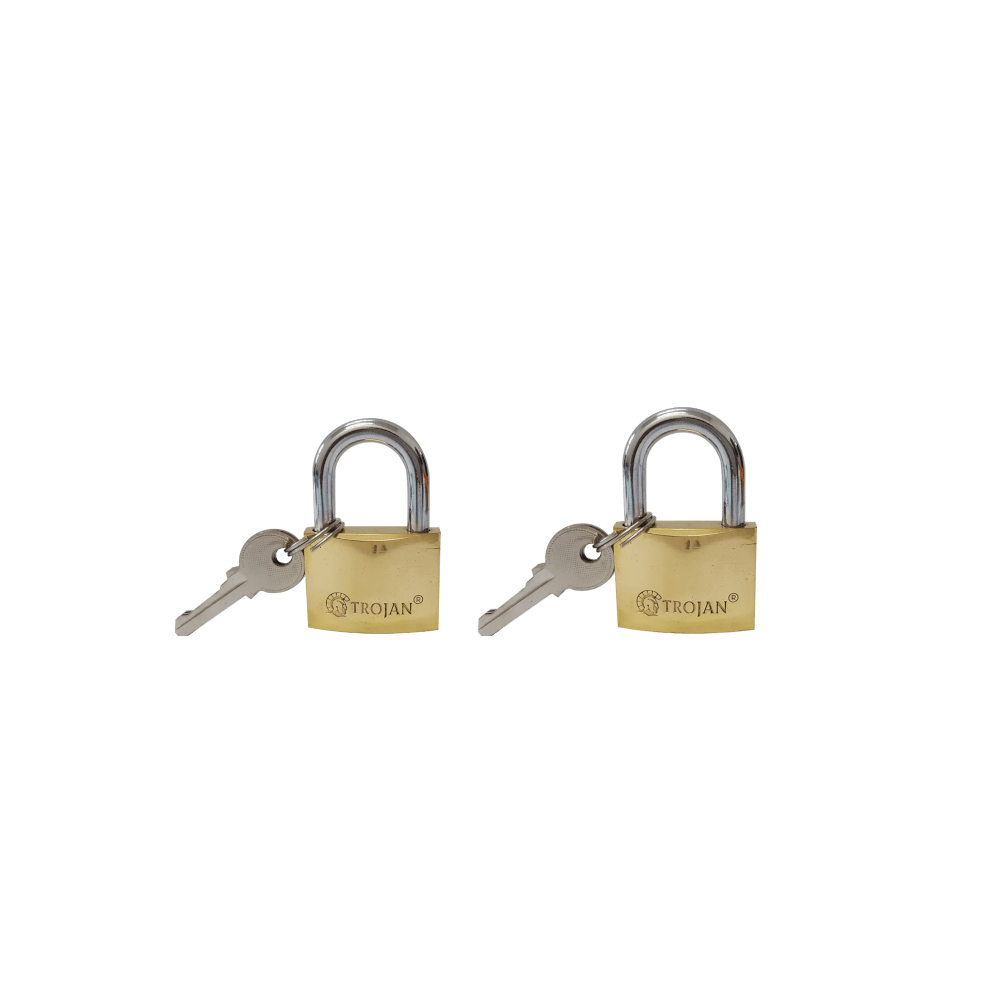 30mm & 40mm Brass Padlocks Twin Pack, TROJAN Cashbuild