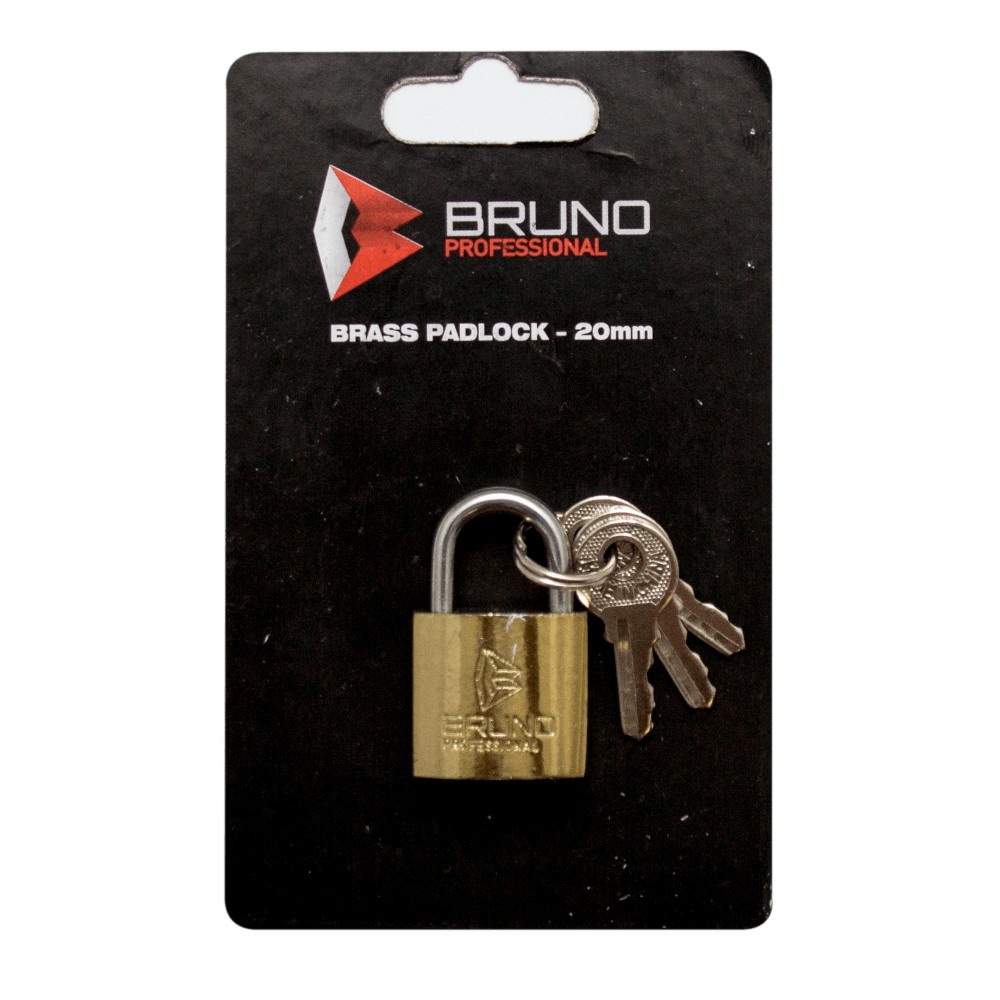 Brass Padlock 50mm Bruno Blister