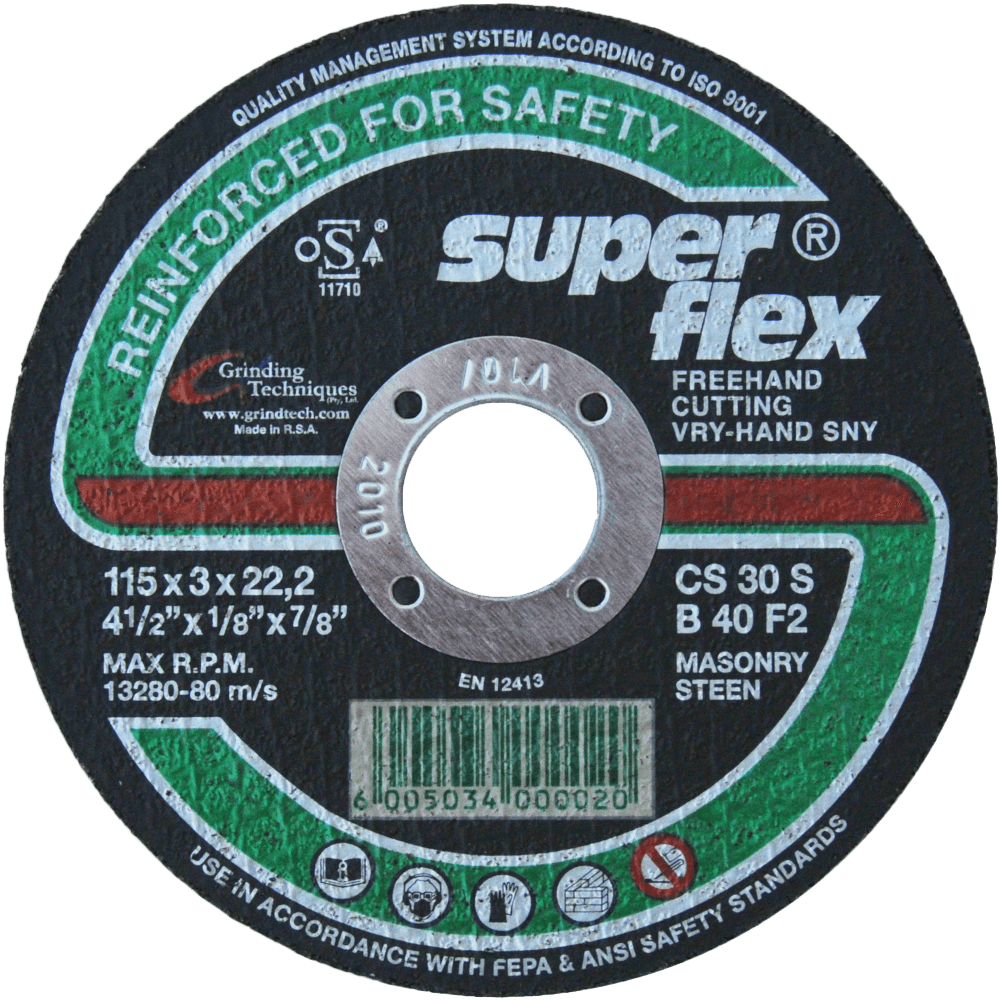 Cutting Wheel Masonry 115 X 3mm, SUPERFLEX Cashbuild