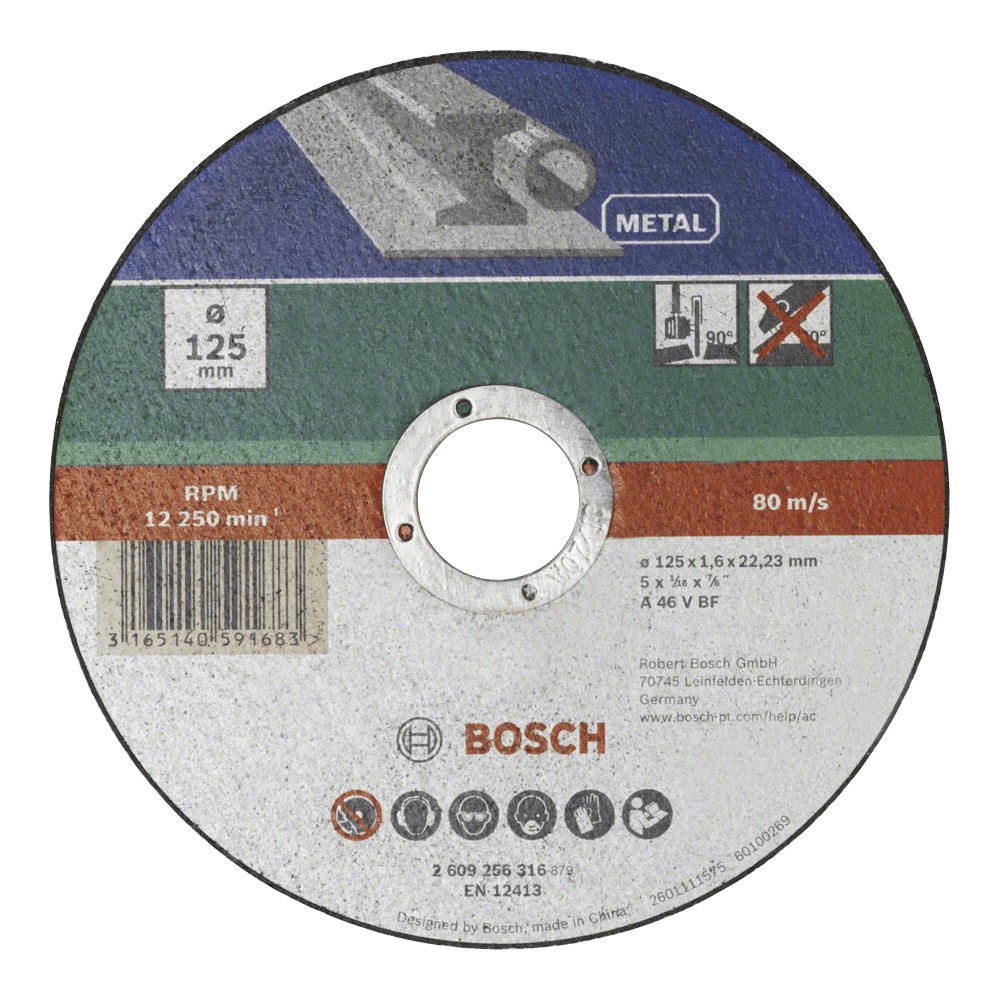 Bosch Cutting Disc Metal Straight 115 X 22.23 X 1.6mm