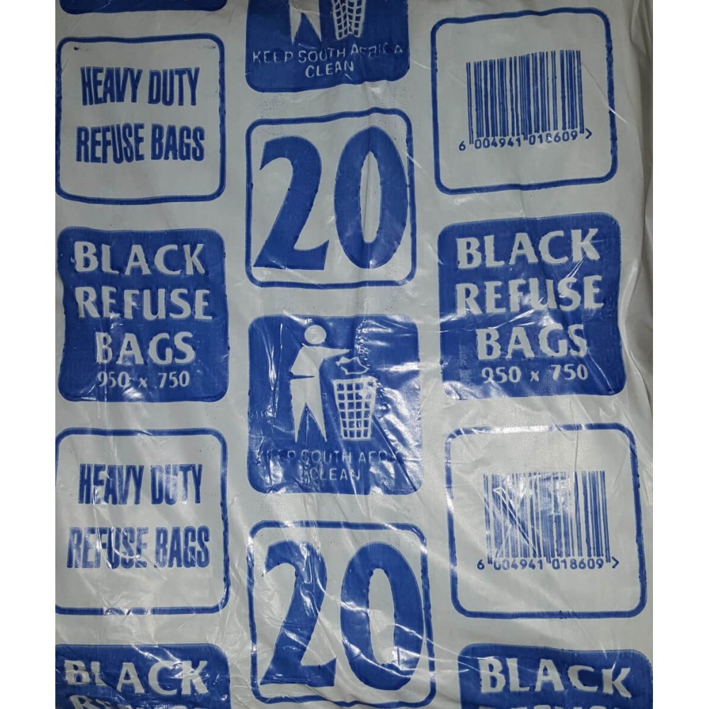 Refuse Bag Standard Black Per 20 (950x750mm), QUALITOOLS Cashbuild