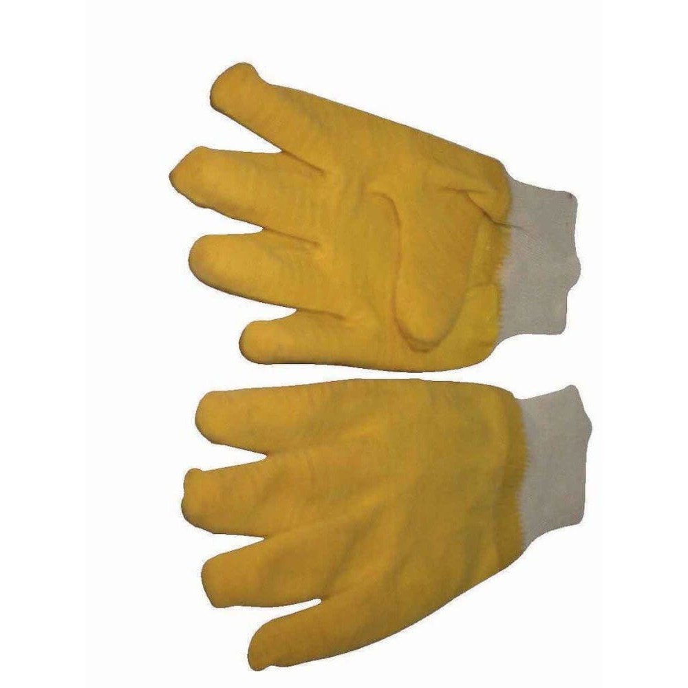 Gloves Latex Brick Yellow 50mm Knit Cuff