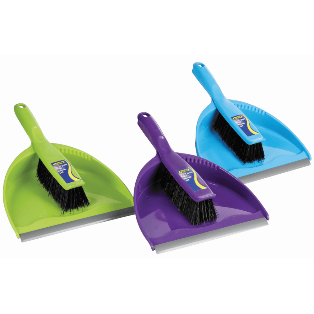 Dustpan & Brush Set Clip Together With Rubber Lip