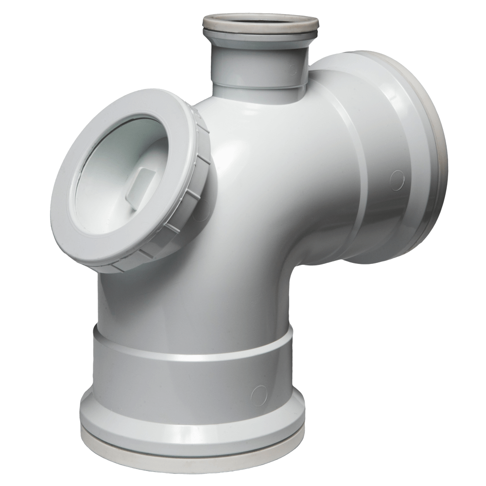 Soil & Vent Bend 110mm Vent Horn Inspection Hole 90 Deg SABS, MARLEY