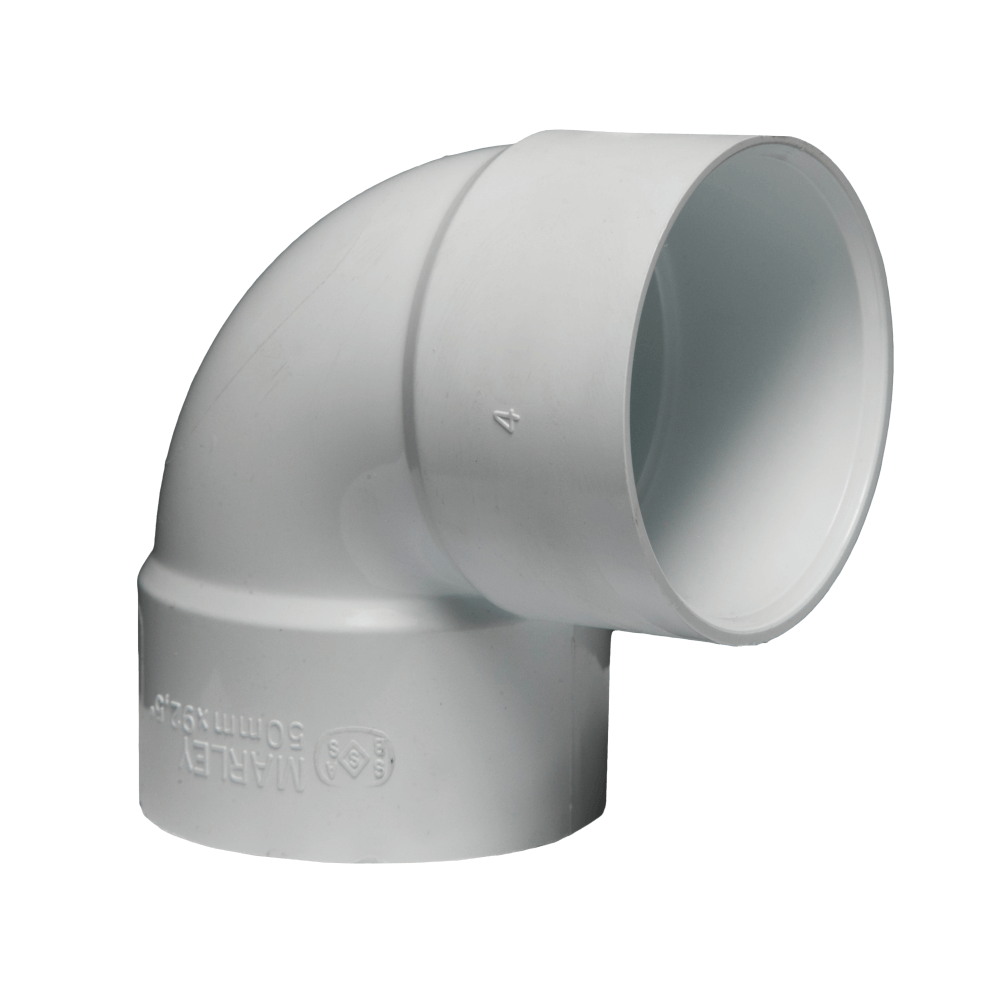 Soil & Vent Bend Plain 50mm X 90 Deg Plain SABS, MARLEY Cashbuild
