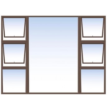 Window Frame Aluminiumin P4tt2418 Bronze Clear