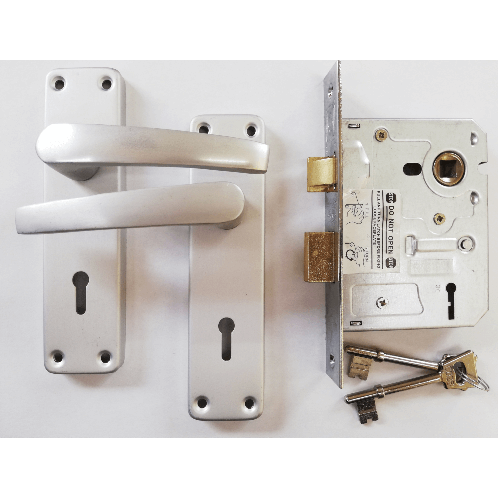 3 Lever Sabs Aluminium 6" Handle Lockset