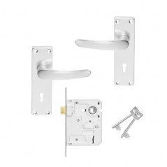 Lockset Aluminium Handle & Sabs 3lever Lock