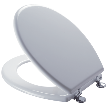 Toilet Seat White Mdf Chrome Plate Hinge