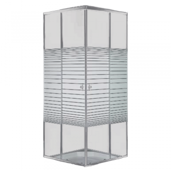 Square White Stripe Shower Door 900 X 900 X 1800