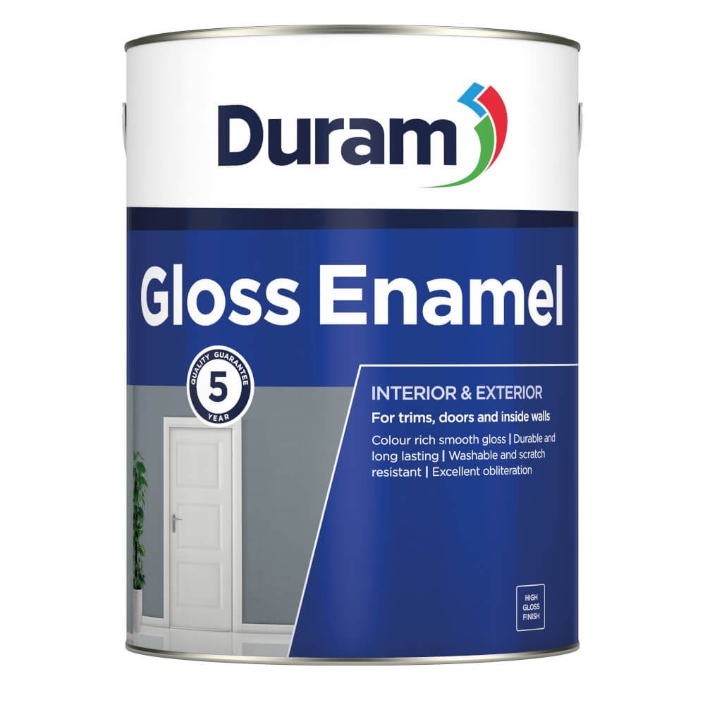 Duram Gloss Enamel Black 5l, DURAM - Cashbuild
