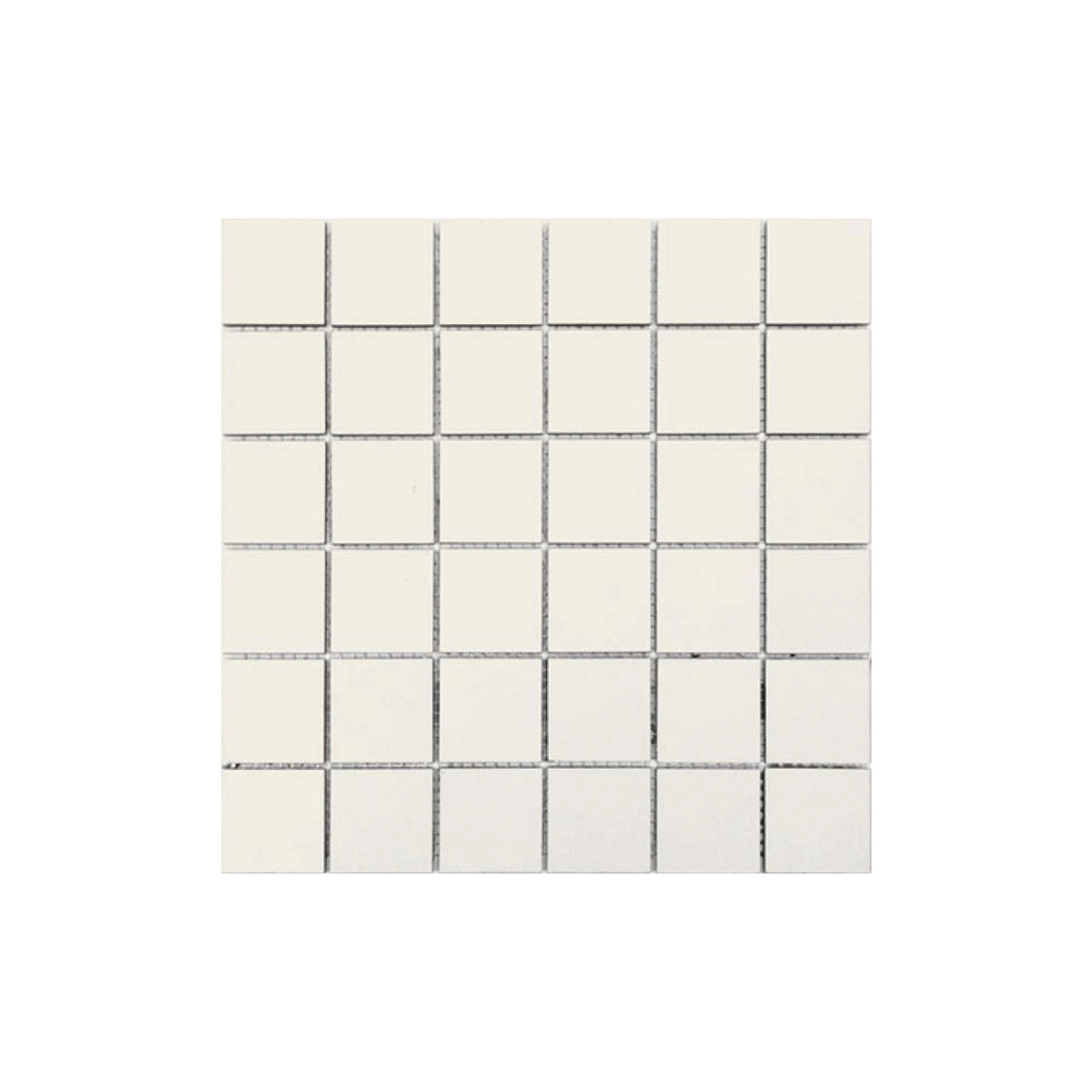 Mosaic Tile Glazed Matt White 48x48mm 3 sheets per pack, Cashbuild