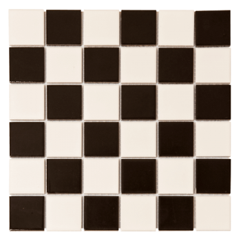 Mosaic Tile Glazed Black And White 30x30mm