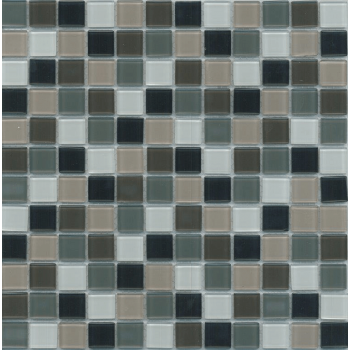 Mosaic Tile Glass Grey Mix 23x23mm
