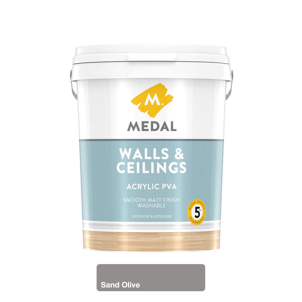 Medal Wall & Ceiling Acrylic Pva Sand Olive 20l