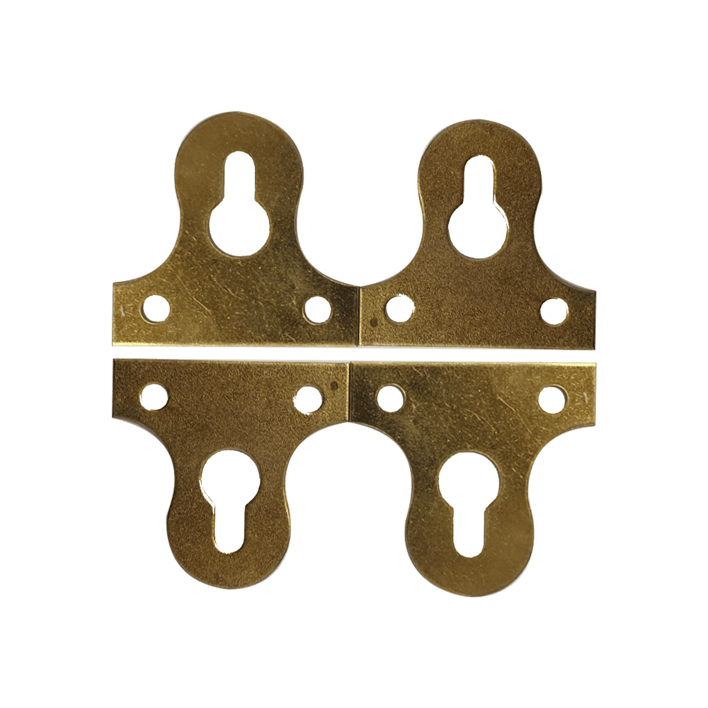 38mm Slotted Glass Plate With Screws Brass Plated