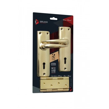 Mortise Locks Brass Plated 2l Sabs And Hinge Blister