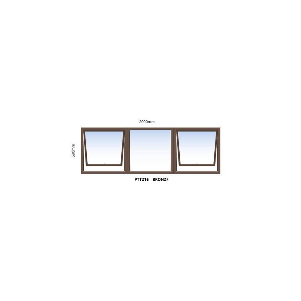 Window Frame Aluminium Ptt216 Bronze Clear Left Hand, VALUWIN Cashbuild