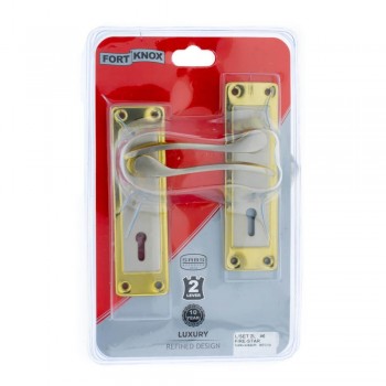 Lock Set - French 2-lever - Satin Nickle / Bronze Plated 6"