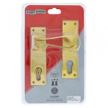 Lock Set - Lily Euro - Brass Plated 6"