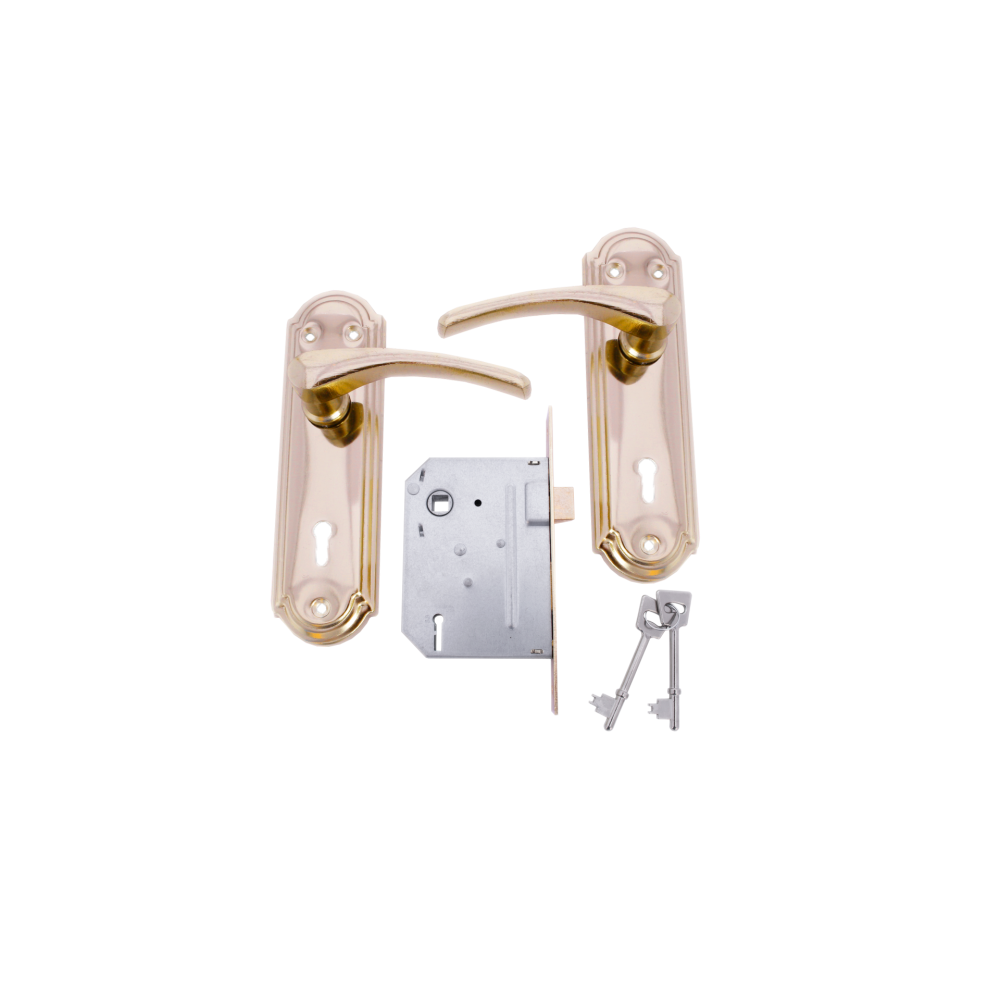 Orion Round Brass with SABS 3 Lever Lockset, Cashbuild