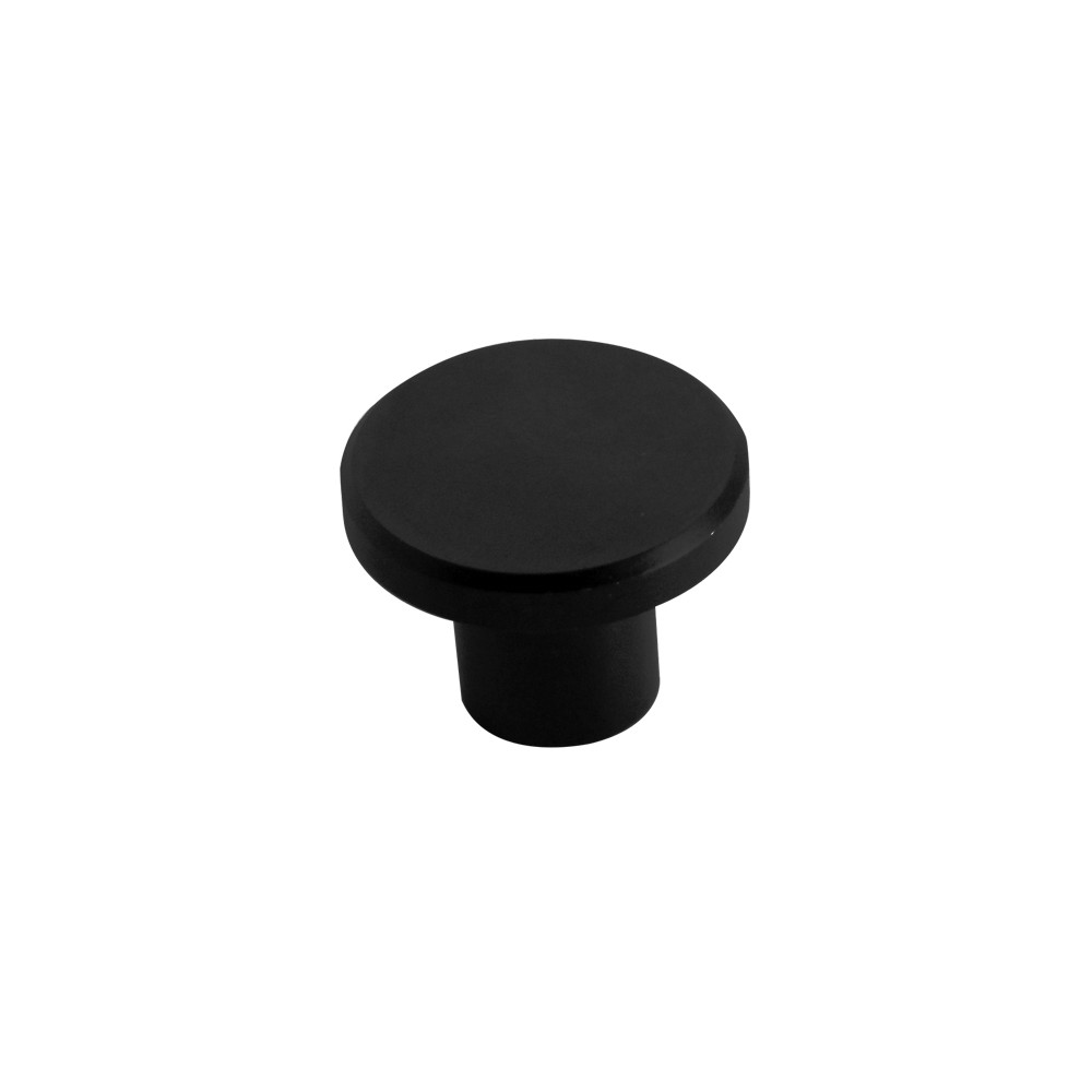 Knob Flat Button Matt Black 30mm, Cashbuild