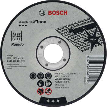 Bosch Cutting Disc  Metal Straight Rapido 115x22.23