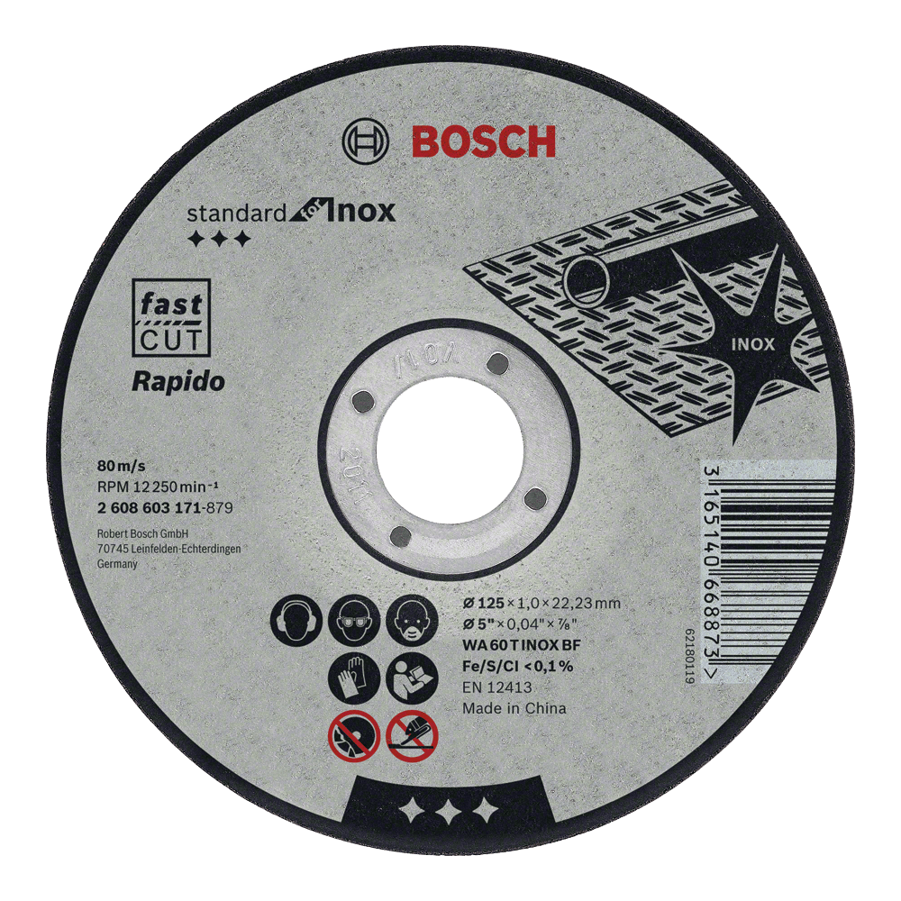 Bosch Cutting Disc Metal Straight Rapido 115x22.23, BOSCH Cashbuild