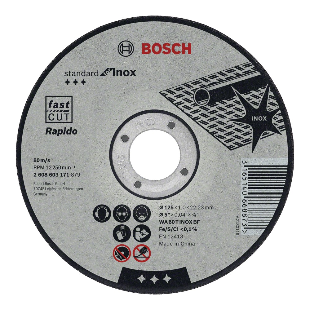 Bosch Cutting Disc  Metal Straight Rapido 115x22.23