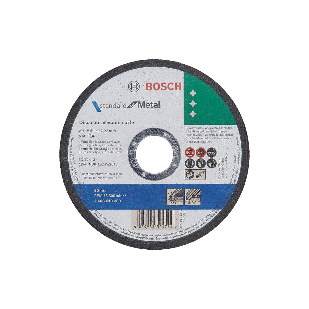 Bosch Cutting Disc Metal Straight 115x22.23x1.0, BOSCH Cashbuild