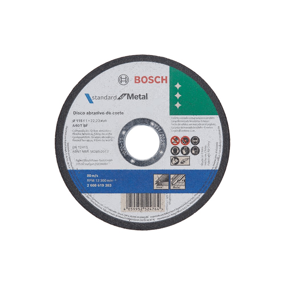 Bosch Cutting Disc Metal Straight 115x22.23x1.0, BOSCH - Cashbuild