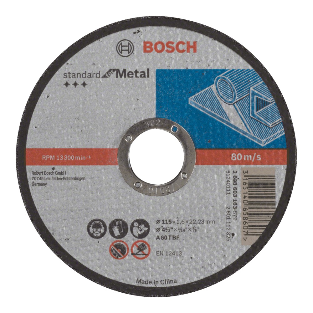 Bosch Cutting Disc Metal Straight 115x22.23x1.6