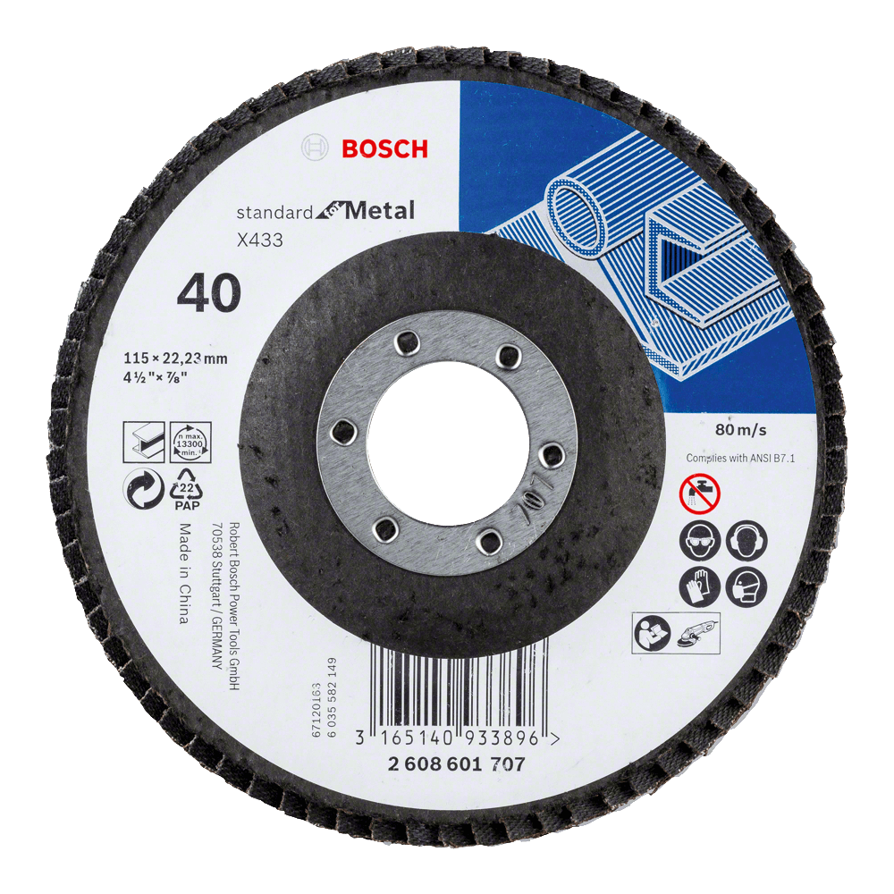Bosch Flap Disc Metal 115x22.23x40, BOSCH Cashbuild