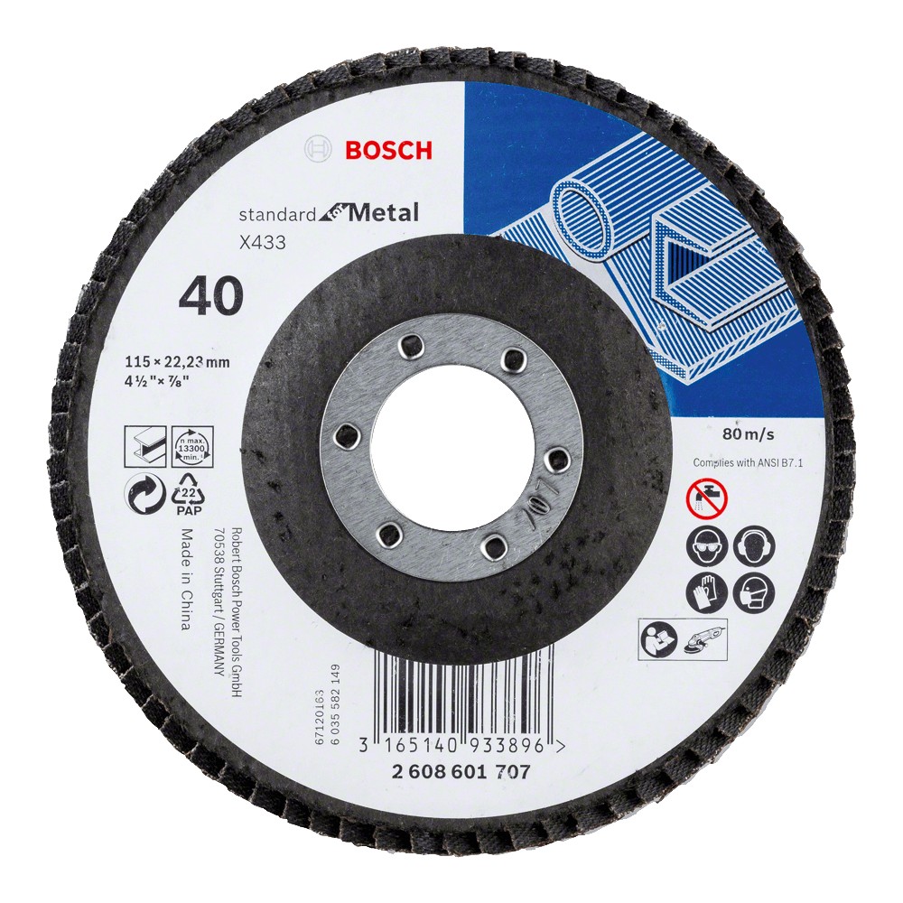 Bosch Flap Disc Metal 115x22.23x40