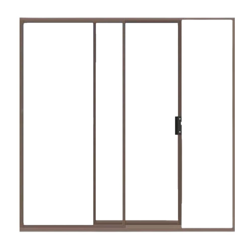 2400 X 2100 Bronze Clear Glass Aluminium Sliding Door Frame, Wheels