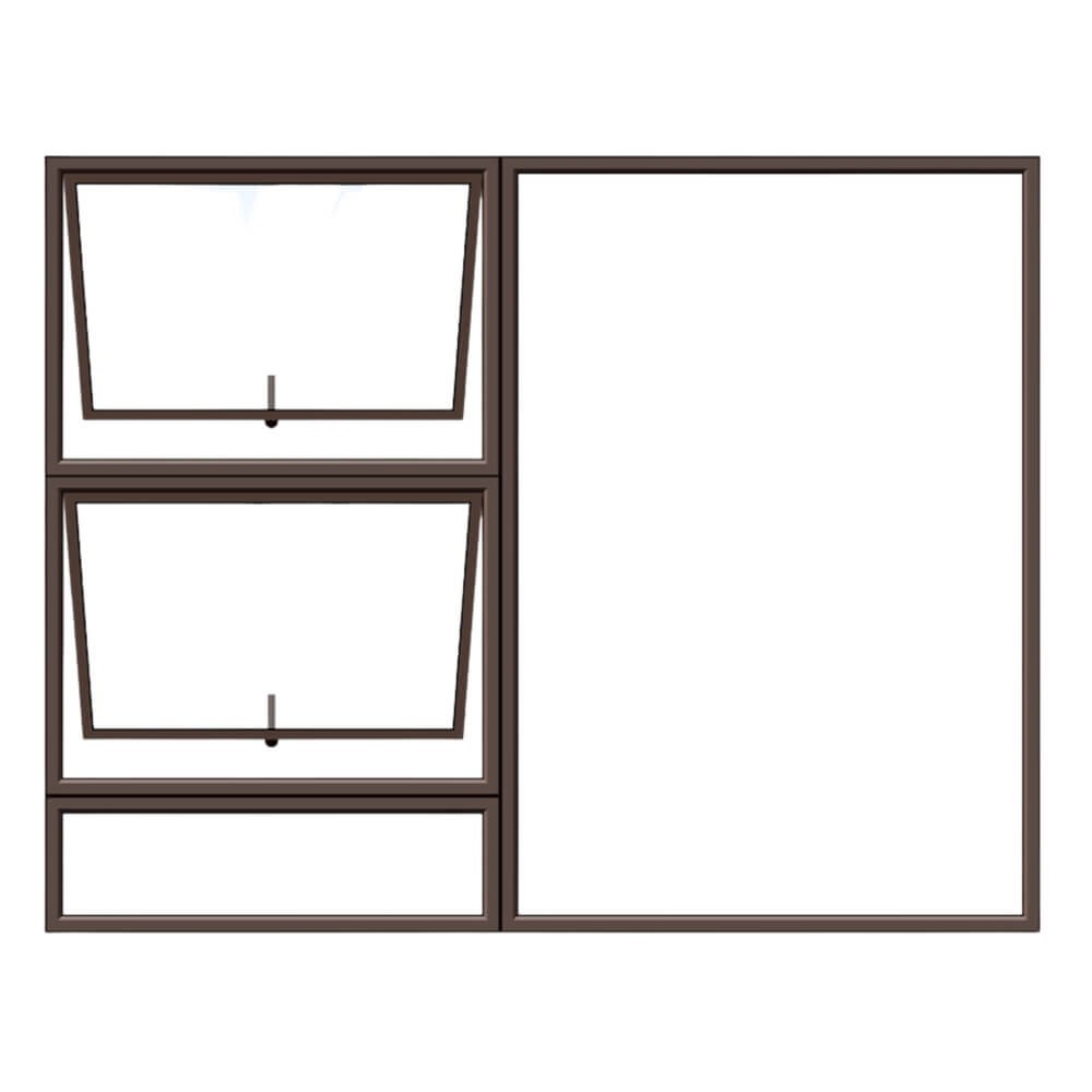 Window Frame Aluminium 28ptt1815 Bronze Left Hand, NEUTRON ALUMINIUM