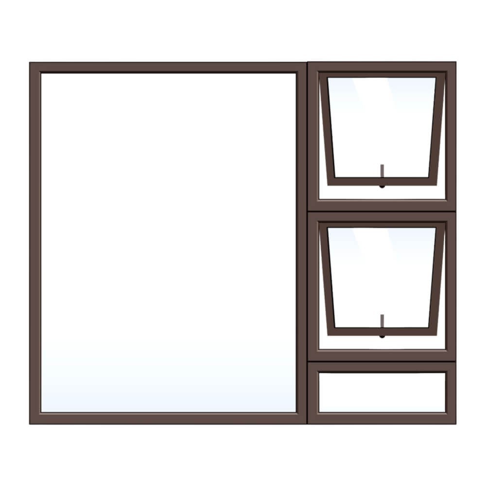 1500 X 1500 Bronze Aluminium Window Frame , Clear Glass, NEUTRON