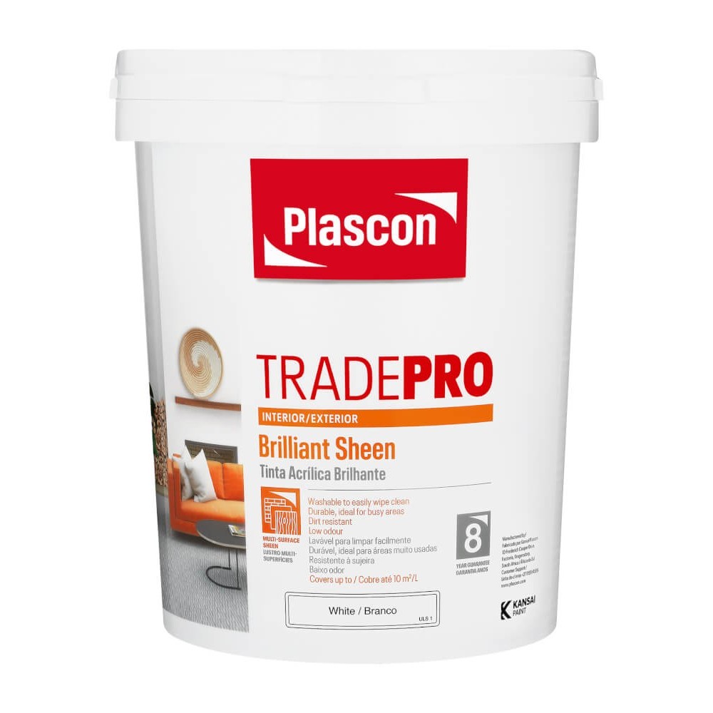 Plascon Tradepro Brilliant Sheen White 20l