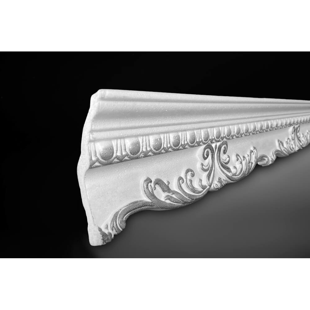 Polystyrene Cornice Déco 110x45mm 2.0m 3 X Pack - Silver