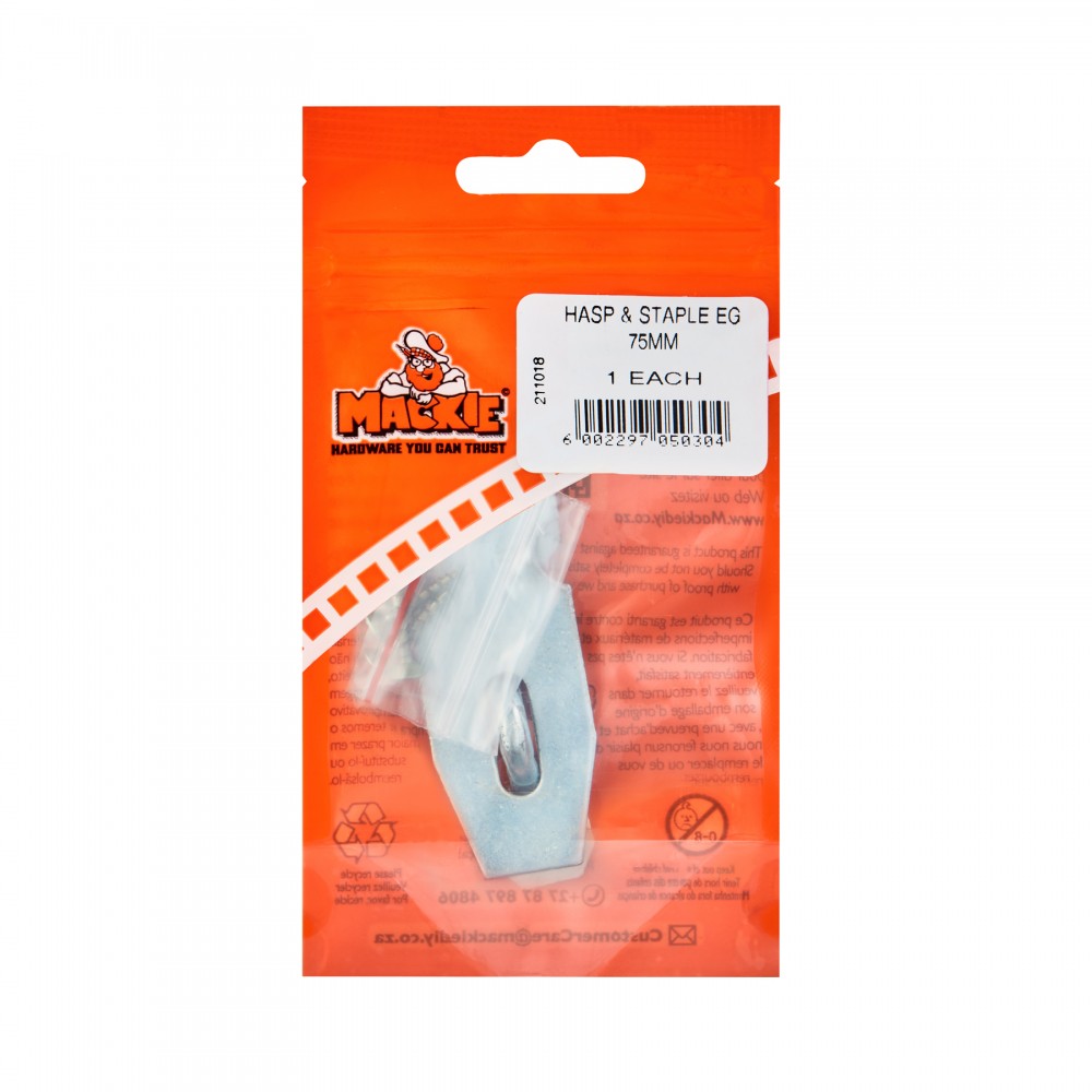 Mackie Hasp and Staple EG 75mm, Cashbuild