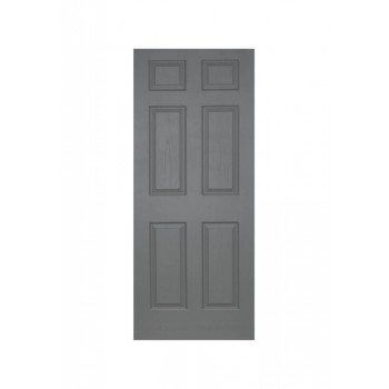 Deep Moulded Pre-painted Light Duty Interior Tudor 6 Panel Grey Door