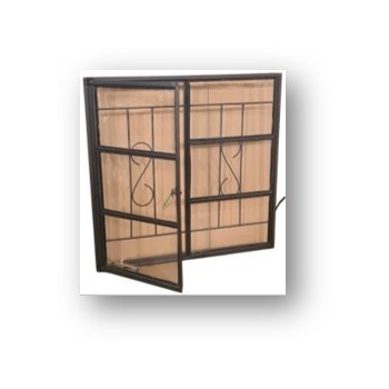 Window Frame Steel C2H Burglar Bars B1mm Glazed