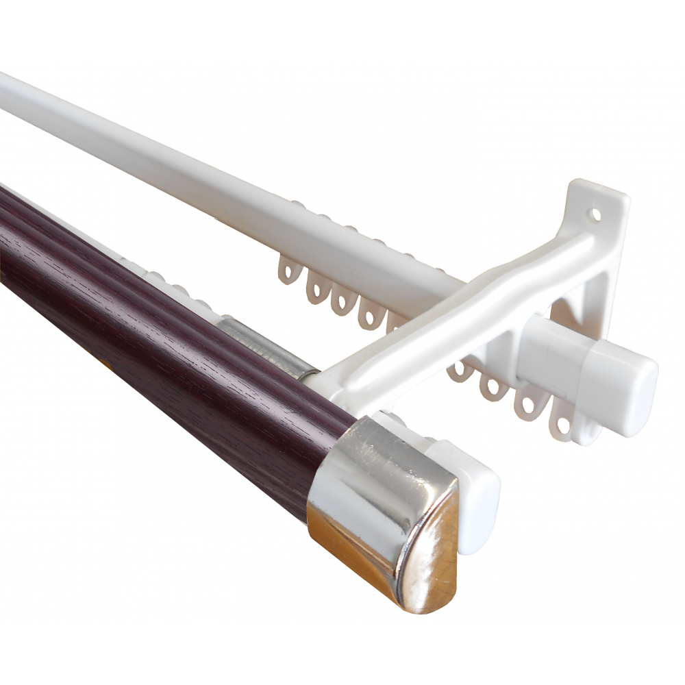 Double Curtain Track 2.5M Mahogany, Cashbuild